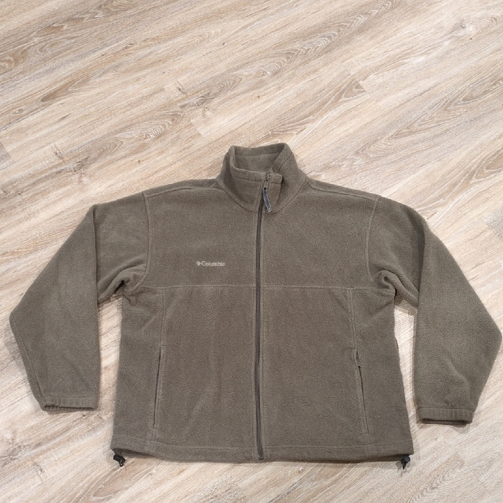 💚 Columbia Olive Green Fleece Jacket Men's Large 💚